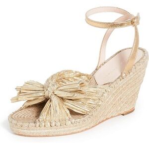 Loeffler Randall Charley Gold Shoes Espadrilles Sandals Wedges Gold 9B